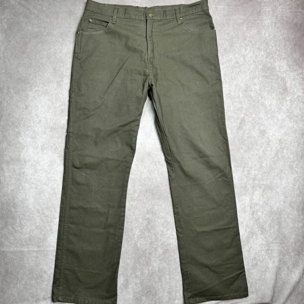 Dickies Pants Mens 36x34 (Fits 37x33) Khaki Green Carpenter Canvas Work Utility